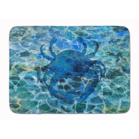 Jensendistributionservices Blue Crab Under Water Machine Washable Memory Foam Mat MI2552460